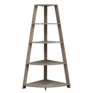 Monarch Specialties I 2424 Étagère À Livres, Étagère, Étagère, Coin, 4 Niveaux, 60"h, Bureau, Chambre À Coucher, Stratifié, Brun, Contemporain, Moderne - Simple Boutique