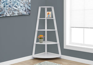 Monarch Specialties I 2425 Étagère À Livres, Étagère, Étagère, Coin, 4 Niveaux, 60"h, Bureau, Chambre À Coucher, Stratifié, Blanc, Contemporain, Moderne - Simple Boutique