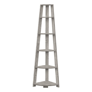 Monarch Specialties I 2433 Étagère À Livres, Étagère, Étagère, Coin, 5 Niveaux, 72"h, Bureau, Chambre À Coucher, Stratifié, Gris, Contemporain, Moderne - Simple Boutique