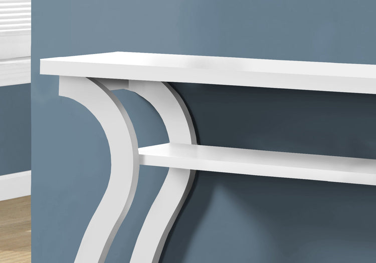 Monarch Specialties I 2438 Table D'appoint, Console, Entrée, Étroit, Sofa, Salon, Chambre À Coucher, Stratifié, Blanc, Contemporain, Moderne - Simple Boutique
