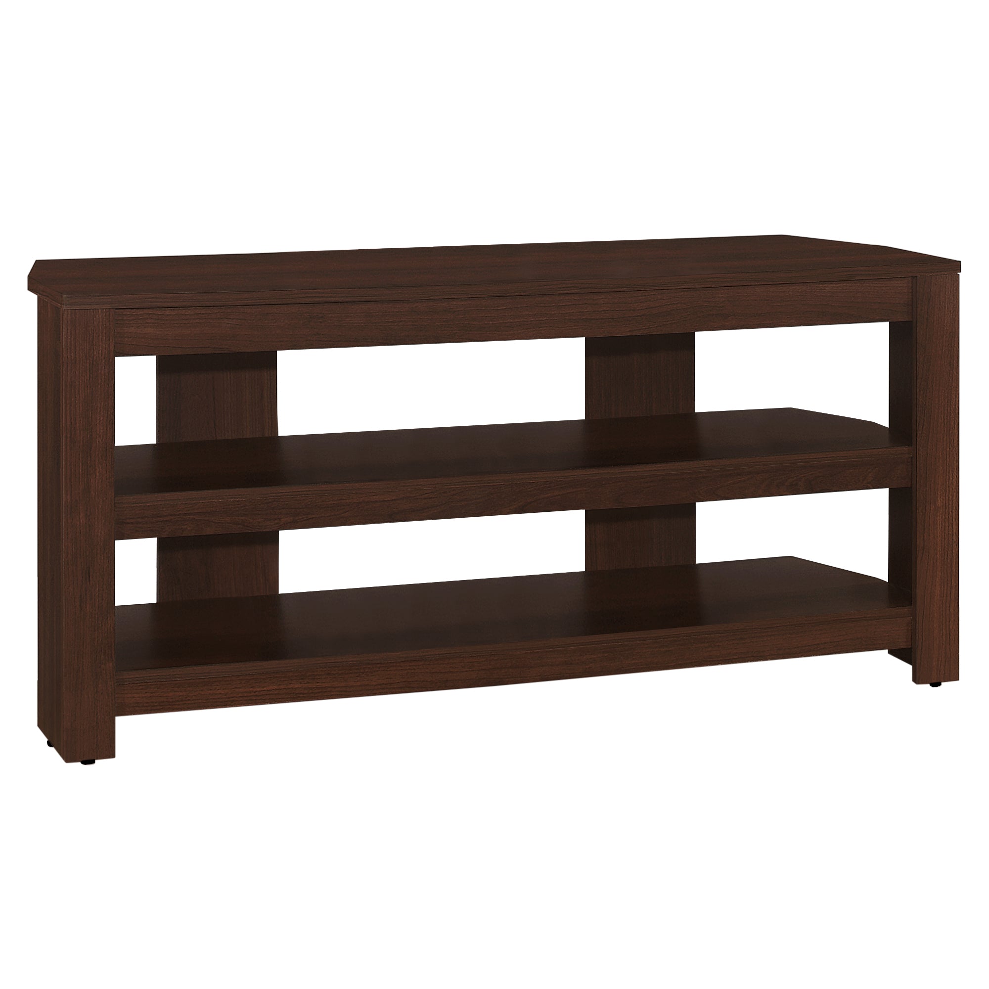 Monarch Specialties I 2554 Meuble Tv, 42 Pouces, Console, Centre De Divertissement Média, Étagères De Rangement, Salon, Chambre À Coucher, Stratifié, Brun, Contemporain, Moderne - Simple Boutique