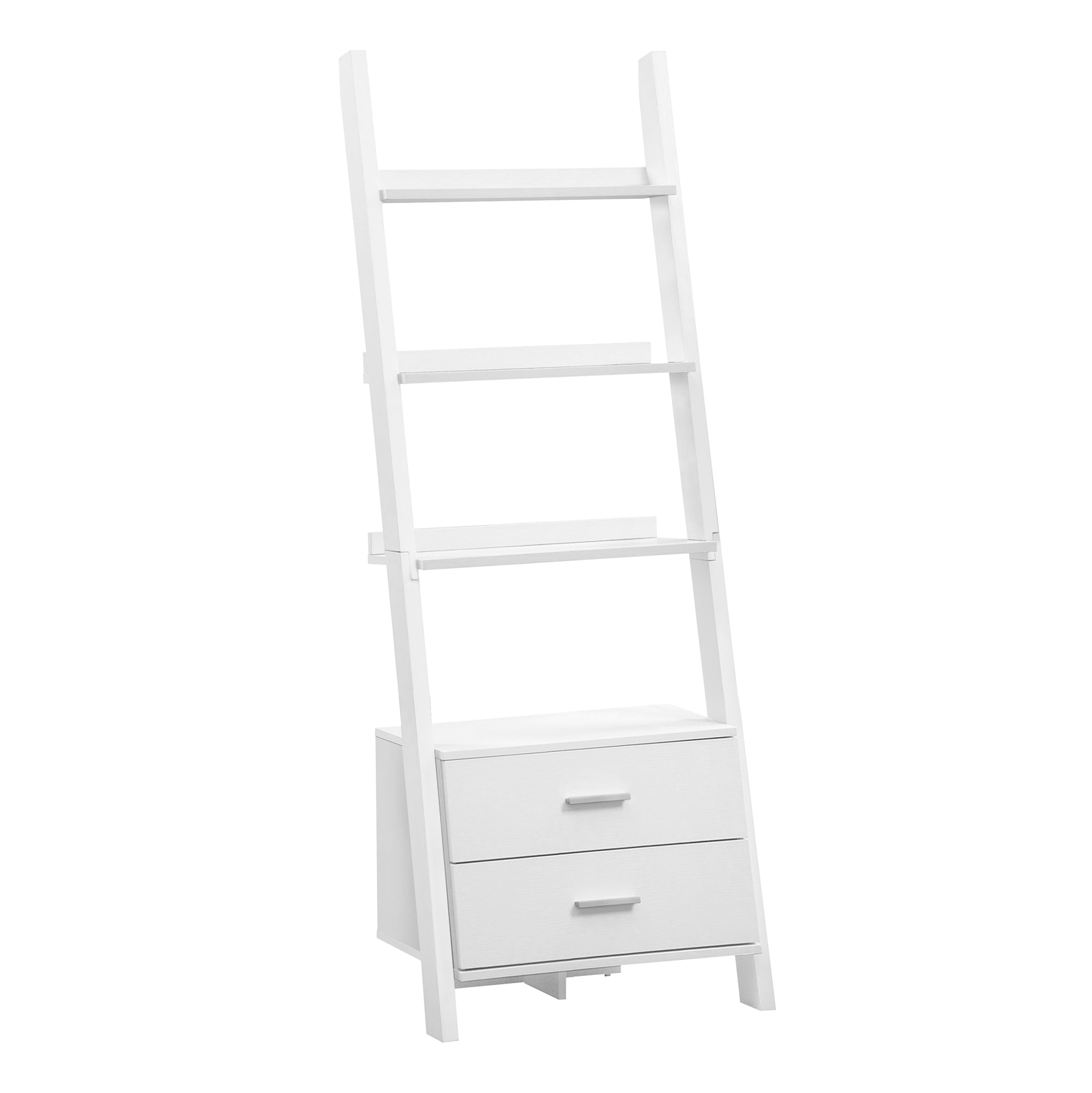 Monarch Specialties I 2562 Étagère À Livres, Étagère, Étagère, Échelle, 4 Niveaux, 69"h, Bureau, Chambre À Coucher, Stratifié, Blanc, Contemporain, Moderne - Simple Boutique