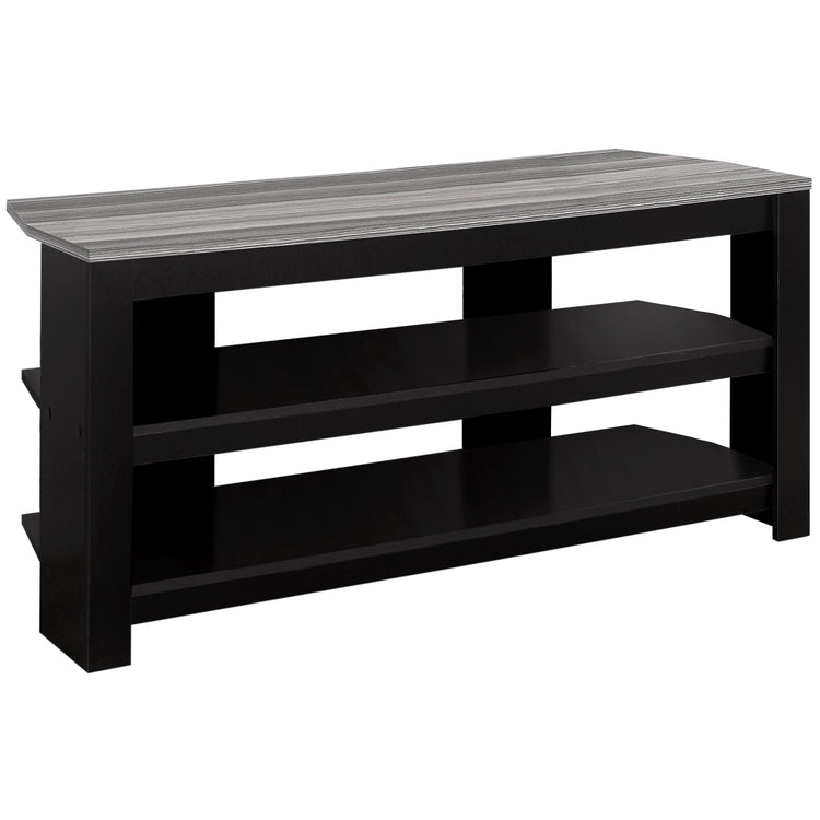 Monarch Specialties I 2564 Meuble Tv, 42 Pouces, Console, Centre De Divertissement Média, Étagères De Rangement, Salon, Chambre À Coucher, Stratifié, Noir, Gris, Contemporain, Moderne - Simple Boutique
