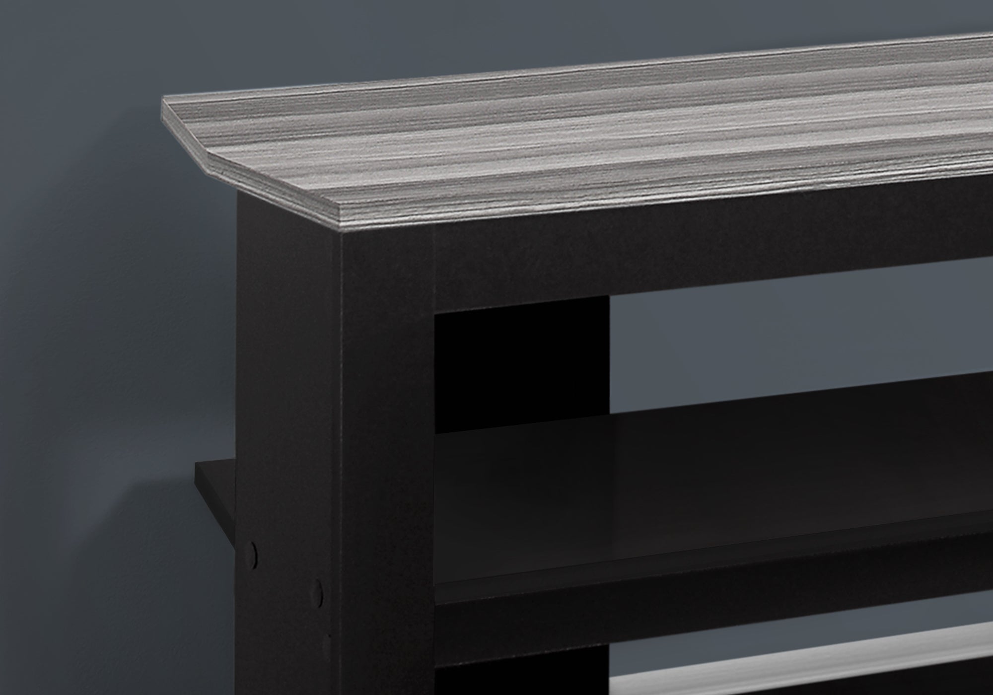 Monarch Specialties I 2564 Meuble Tv, 42 Pouces, Console, Centre De Divertissement Média, Étagères De Rangement, Salon, Chambre À Coucher, Stratifié, Noir, Gris, Contemporain, Moderne - Simple Boutique