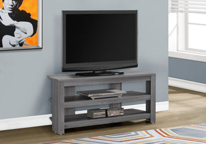 Monarch Specialties I 2566 Meuble Tv, 42 Pouces, Console, Centre De Divertissement Média, Étagères De Rangement, Salon, Chambre À Coucher, Stratifié, Gris, Contemporain, Moderne - Simple Boutique