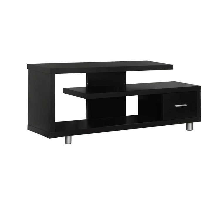 Monarch Specialties I 2572 Meuble Tv, 60 Pouces, Console, Centre De Divertissement Média, Unite De Rangement, Salon, Chambre À Coucher, Stratifié, Brun, Contemporain, Moderne - Simple Boutique