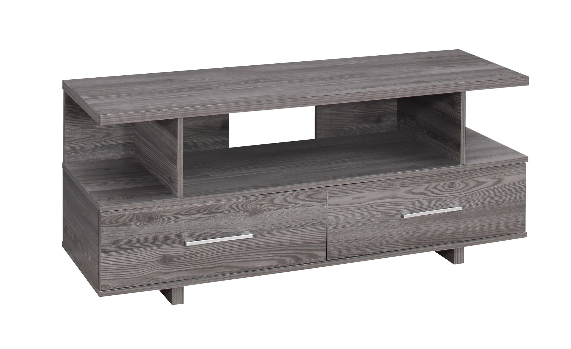 Monarch Specialties I 2608 Meuble Tv, 48 Pouces, Console, Centre De Divertissement Média, Unite De Rangement, Salon, Chambre À Coucher, Stratifié, Gris, Contemporain, Moderne - Simple Boutique