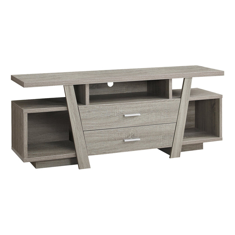 Monarch Specialties I 2721 Meuble Tv, 60 Pouces, Console, Centre De Divertissement Média, Tiroirs De Rangement, Salon, Chambre À Coucher, Stratifié, Brun, Contemporain, Moderne - Simple Boutique