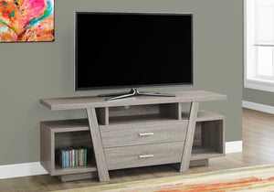 Monarch Specialties I 2721 Meuble Tv, 60 Pouces, Console, Centre De Divertissement Média, Tiroirs De Rangement, Salon, Chambre À Coucher, Stratifié, Brun, Contemporain, Moderne - Simple Boutique