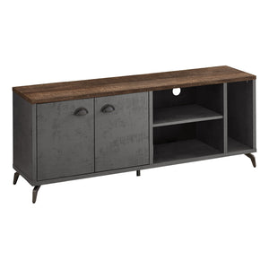 Monarch Specialties I 2831 Meuble Tv, 60 Pouces, Console, Centre De Divertissement Média, Unite De Rangement, Salon, Chambre À Coucher, Stratifié, Métal, Gris, Brun, Contemporain, Moderne - Simple Boutique