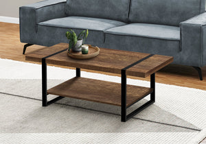 Monarch Specialties I 2850 Table A Café, Accent, Cocktail, Rectangulaire, Salon, 48"l, Métal, Stratifié, Brun, Noir, Contemporain, Moderne - Simple Boutique