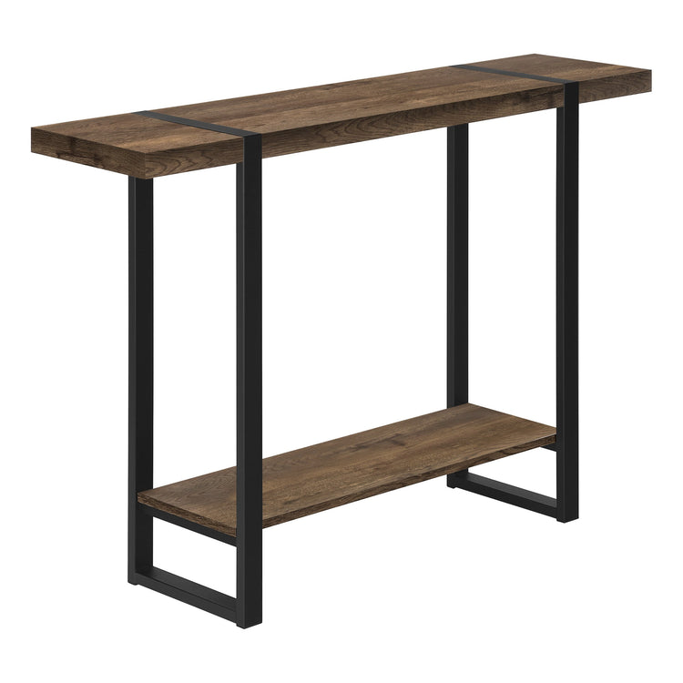 Monarch Specialties I 2851 Table D'appoint, Console, Entrée, Étroit, Sofa, Salon, Chambre À Coucher, Métal, Stratifié, Brun, Noir, Contemporain, Moderne - Simple Boutique