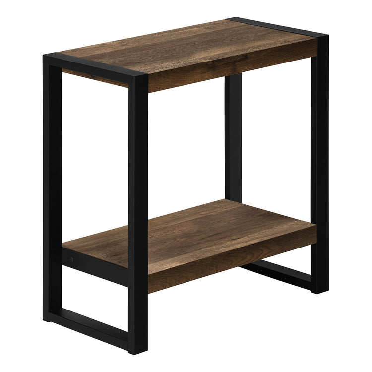 Monarch Specialties I 2852 Table D'appoint, Côté, Bout, Table De Nuit, Lampe, Salon, Chambre À Coucher, Métal, Stratifié, Brun, Noir, Contemporain, Moderne - Simple Boutique