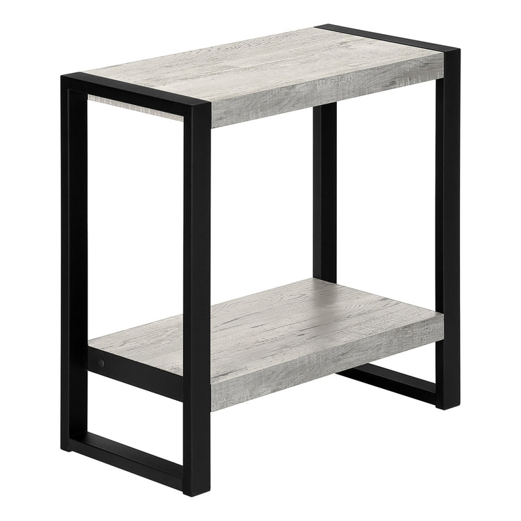 Monarch Specialties I 2857 Table D'appoint, Côté, Bout, Table De Nuit, Lampe, Salon, Chambre À Coucher, Métal, Stratifié, Gris, Noir, Contemporain, Moderne - Simple Boutique