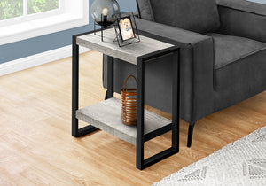 Monarch Specialties I 2857 Table D'appoint, Côté, Bout, Table De Nuit, Lampe, Salon, Chambre À Coucher, Métal, Stratifié, Gris, Noir, Contemporain, Moderne - Simple Boutique
