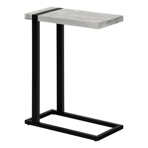 Monarch Specialties I 2858 Table D'appoint, En Forme De C, Bout, Côté, Collation, Salon, Chambre À Coucher, Métal, Stratifié, Gris, Noir, Contemporain, Moderne - Simple Boutique