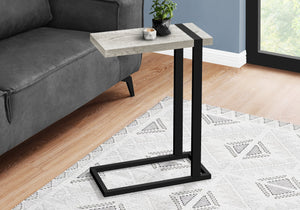 Monarch Specialties I 2858 Table D'appoint, En Forme De C, Bout, Côté, Collation, Salon, Chambre À Coucher, Métal, Stratifié, Gris, Noir, Contemporain, Moderne - Simple Boutique