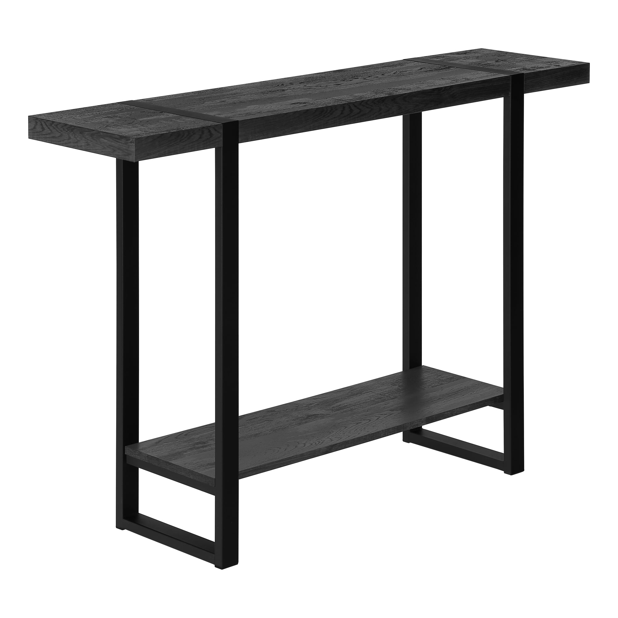 Monarch Specialties I 2861 Table D'appoint, Console, Entrée, Étroit, Sofa, Salon, Chambre À Coucher, Métal, Stratifié, Noir, Contemporain, Moderne - Simple Boutique