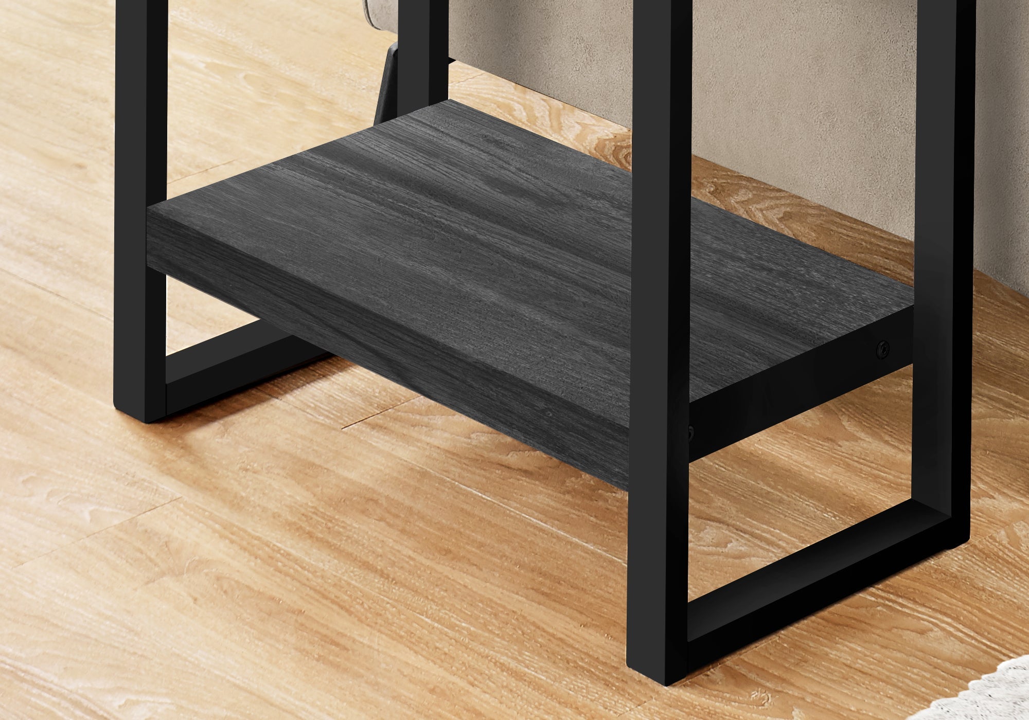 Monarch Specialties I 2862 Table D'appoint, Côté, Bout, Table De Nuit, Lampe, Salon, Chambre À Coucher, Métal, Stratifié, Noir, Contemporain, Moderne - Simple Boutique
