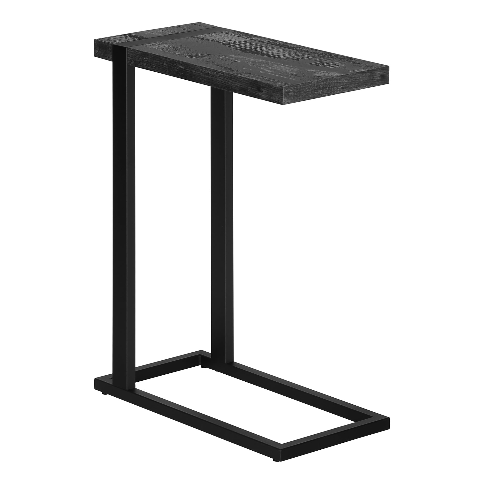 Monarch Specialties I 2863 Table D'appoint, En Forme De C, Bout, Côté, Collation, Salon, Chambre À Coucher, Métal, Stratifié, Noir, Contemporain, Moderne - Simple Boutique