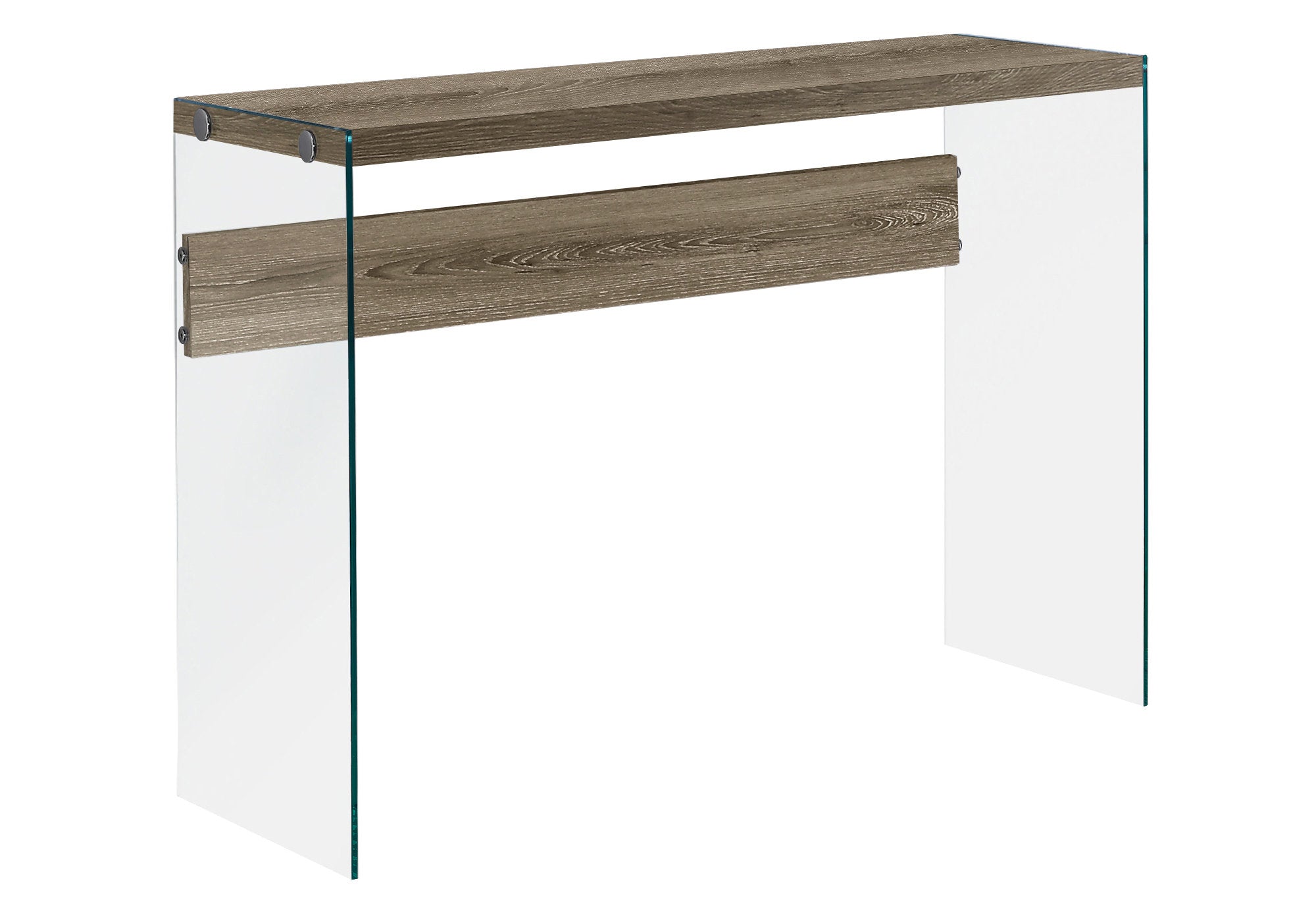 Monarch Specialties I 3055 Table D'appoint, Console, Entrée, Étroit, Sofa, Salon, Chambre À Coucher, Verre Trempé, Stratifié, Brun, Dégager, Contemporain, Moderne - Simple Boutique