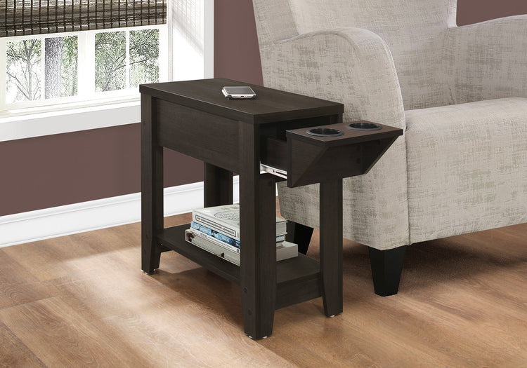 Monarch Specialties I 3197 Table D'appoint, Côté, Bout, Rangement, Lampe, Salon, Chambre À Coucher, Stratifié, Brun, Transitionnel - Simple Boutique