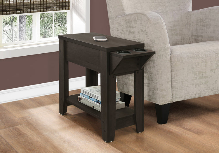 Monarch Specialties I 3197 Table D'appoint, Côté, Bout, Rangement, Lampe, Salon, Chambre À Coucher, Stratifié, Brun, Transitionnel - Simple Boutique