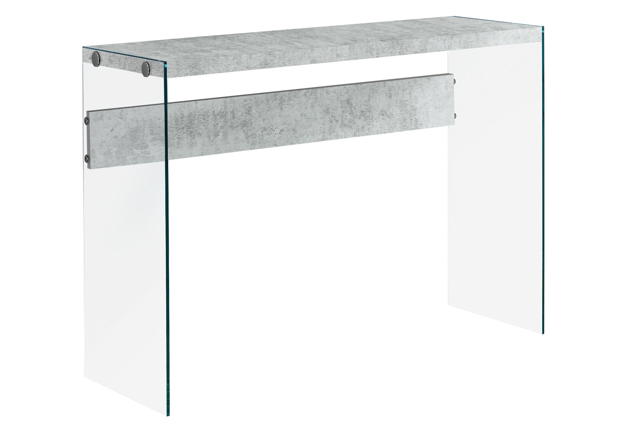 Monarch Specialties I 3232 Table D'appoint, Console, Entrée, Étroit, Sofa, Salon, Chambre À Coucher, Verre Trempé, Stratifié, Gris, Dégager, Contemporain, Moderne - Simple Boutique