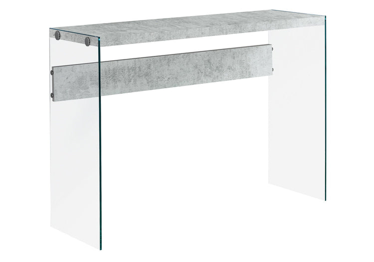 Monarch Specialties I 3232 Table D'appoint, Console, Entrée, Étroit, Sofa, Salon, Chambre À Coucher, Verre Trempé, Stratifié, Gris, Dégager, Contemporain, Moderne - Simple Boutique