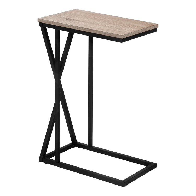 Monarch Specialties I 3249 Table D'appoint, En Forme De C, Bout, Côté, Collation, Salon, Chambre À Coucher, Métal, Stratifié, Brun, Noir, Contemporain, Moderne - Simple Boutique