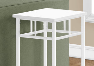 Monarch Specialties I 3279 Table D'appoint, Côté, Bout, Support Pour Plantes, Carré, Salon, Chambre À Coucher, Métal, Stratifié, Blanc, Contemporain, Moderne - Simple Boutique