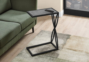 Monarch Specialties I 3305 Table D'appoint, En Forme De C, Bout, Côté, Collation, Salon, Chambre À Coucher, Métal, Stratifié, Gris, Noir, Contemporain, Moderne - Simple Boutique