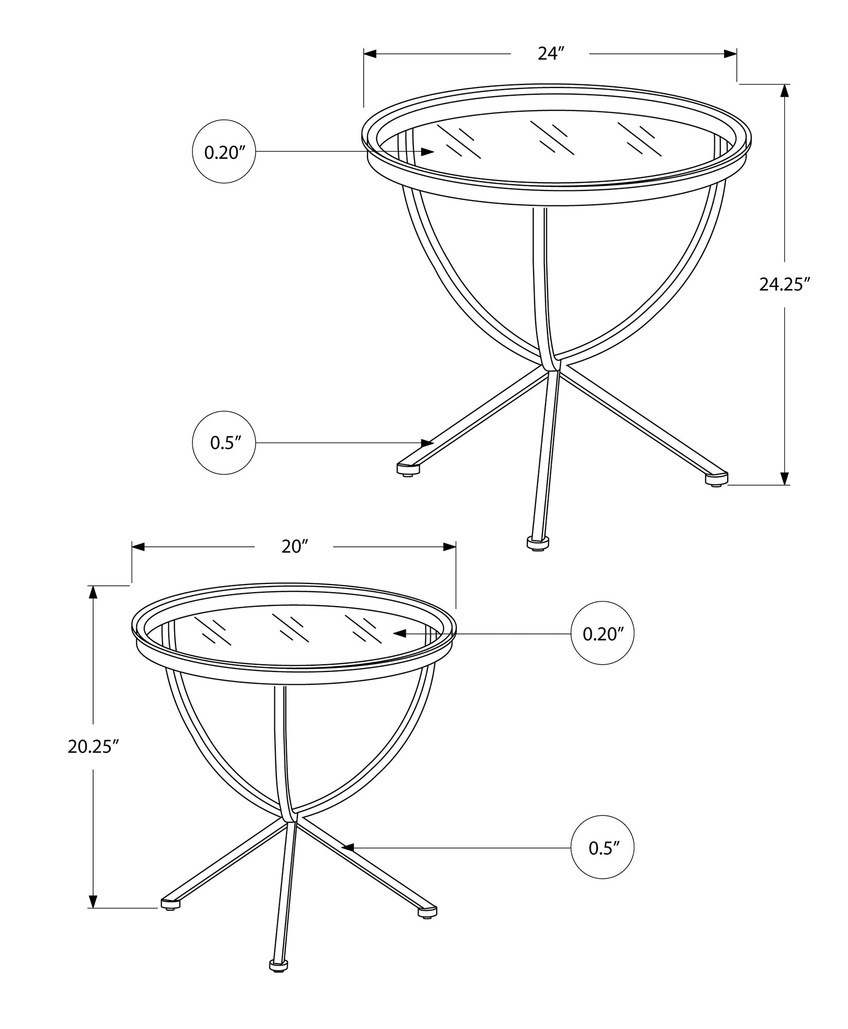 Monarch Specialties I 3322 Tables Gigognes, Lot De 2, Côté, Bout, Accent, Salon, Chambre À Coucher, Métal, Verre Trempé, Gris, Dégager, Contemporain, Moderne - Simple Boutique