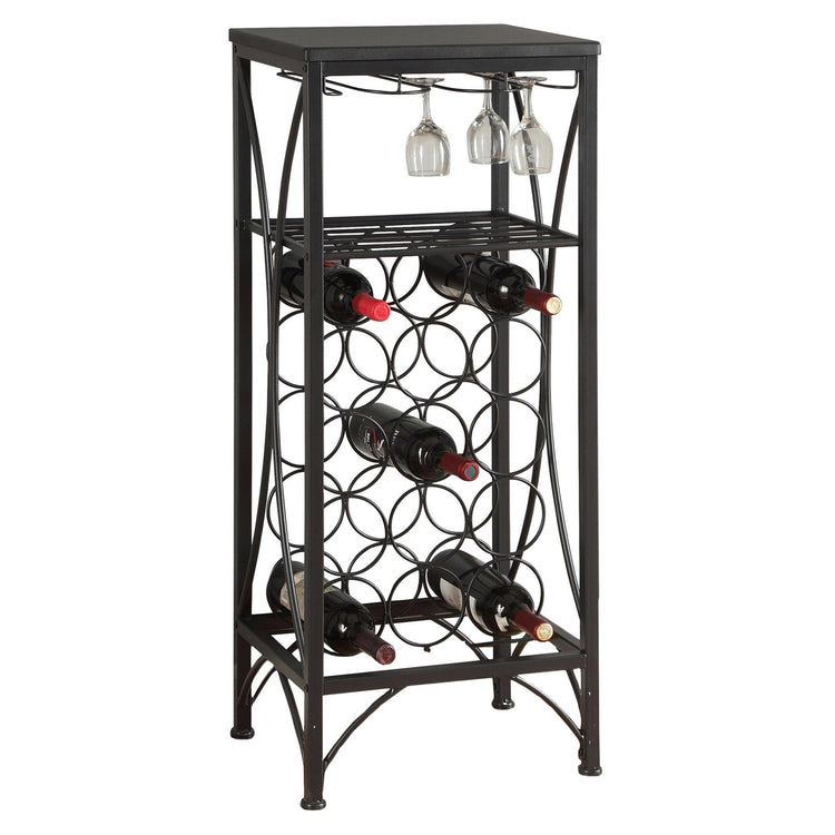 Monarch Specialties I 3347 Bar Maison, Support A Vin, Métal, Noir, Noir, Transitionnel - Simple Boutique