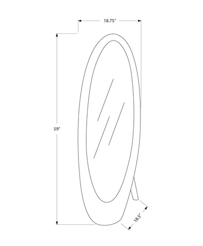 Monarch Specialties I 3364 Miroir, Toute La Longueur, Debout, Étage, 60