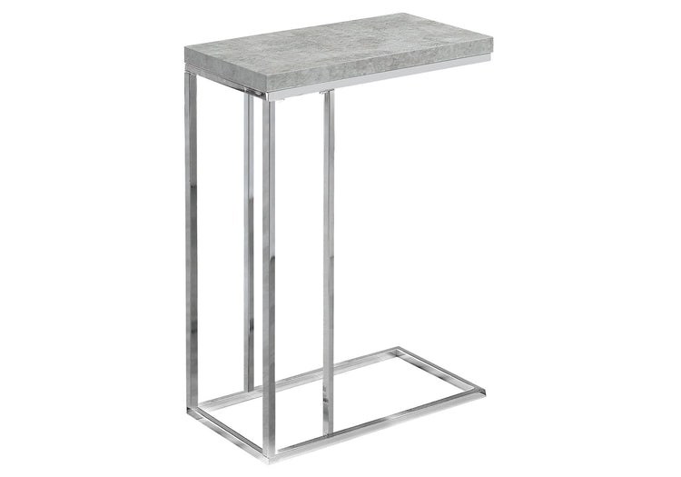 Monarch Specialties I 3372 Table D'appoint, En Forme De C, Bout, Côté, Collation, Salon, Chambre À Coucher, Métal, Stratifié, Gris, Chrome, Contemporain, Moderne - Simple Boutique