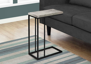 Monarch Specialties I 3404 Table D'appoint, En Forme De C, Bout, Côté, Collation, Salon, Chambre À Coucher, Métal, Stratifié, Gris, Noir, Contemporain, Moderne - Simple Boutique