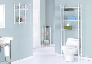 Monarch Specialties I 3425 Accessoire De Salle De Bain, Tablettes, Rangement, Métal, Verre Trempé, Blanc, Contemporain, Moderne - Simple Boutique