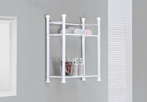 Monarch Specialties I 3425 Accessoire De Salle De Bain, Tablettes, Rangement, Métal, Verre Trempé, Blanc, Contemporain, Moderne - Simple Boutique