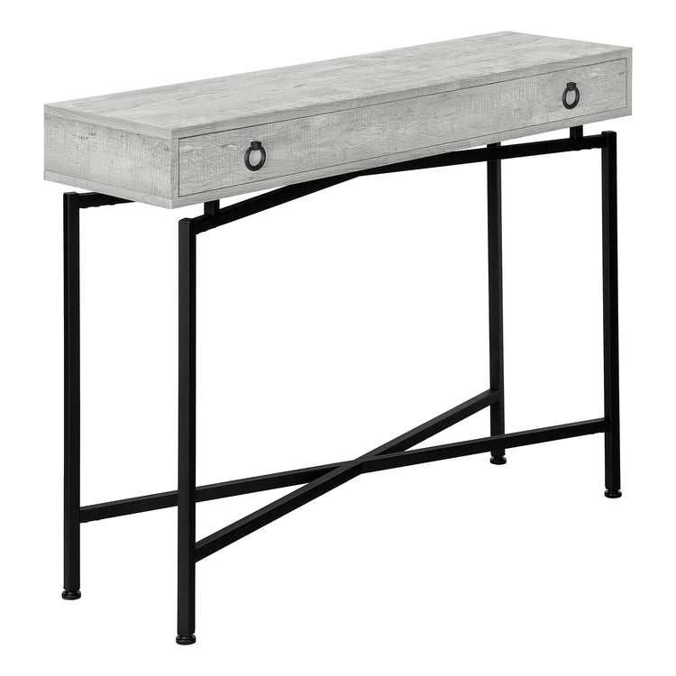 Monarch Specialties I 3454 Table D'appoint, Console, Entrée, Étroit, Sofa, Tiroir De Rangement, Salon, Chambre À Coucher, Métal, Stratifié, Gris, Noir, Contemporain, Moderne - Simple Boutique