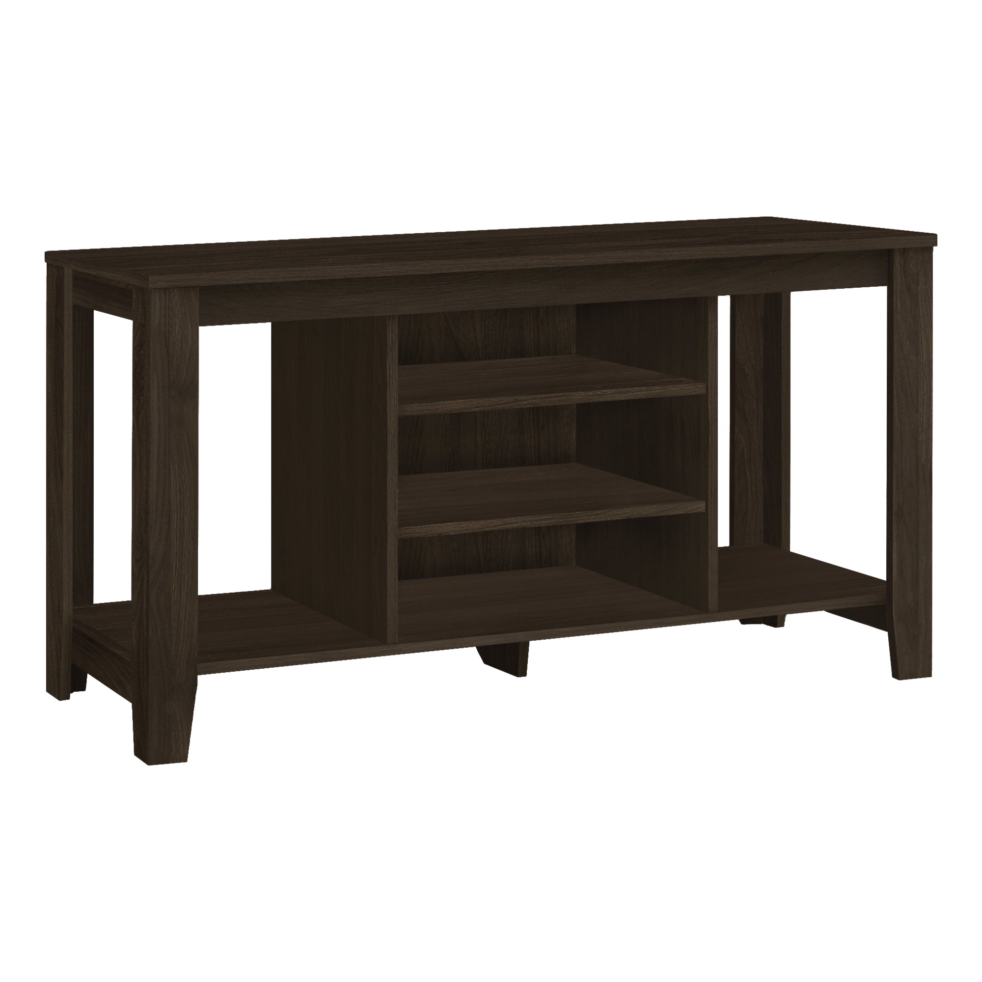 Monarch Specialties I 3529 Meuble Tv, 48 Pouces, Console, Centre De Divertissement Média, Étagères De Rangement, Salon, Chambre À Coucher, Stratifié, Brun, Contemporain, Moderne - Simple Boutique