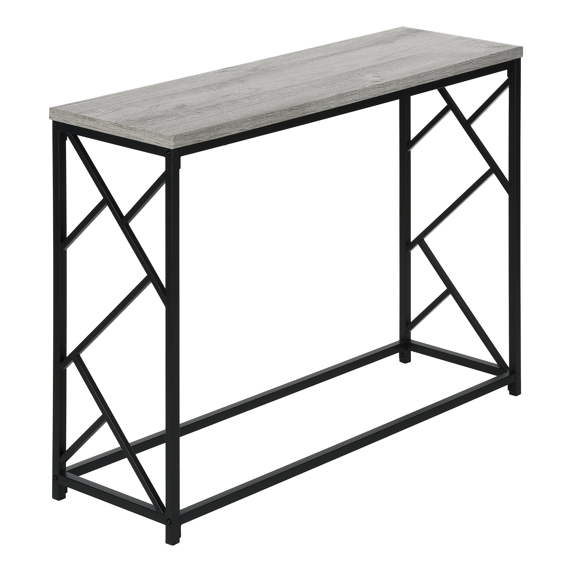 Monarch Specialties I 3532 Table D'appoint, Console, Entrée, Étroit, Sofa, Salon, Chambre À Coucher, Métal, Stratifié, Gris, Noir, Contemporain, Moderne - Simple Boutique