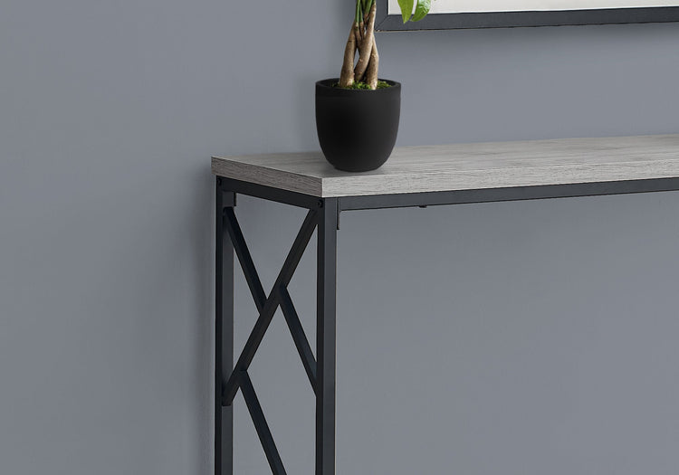 Monarch Specialties I 3532 Table D'appoint, Console, Entrée, Étroit, Sofa, Salon, Chambre À Coucher, Métal, Stratifié, Gris, Noir, Contemporain, Moderne - Simple Boutique
