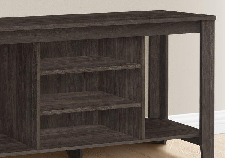 Monarch Specialties I 3567 Meuble Tv, 48 Pouces, Console, Centre De Divertissement Média, Étagères De Rangement, Salon, Chambre À Coucher, Stratifié, Brun, Contemporain, Moderne - Simple Boutique