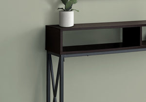 Monarch Specialties I 3574 Table D'appoint, Console, Entrée, Étroit, Sofa, Salon, Chambre À Coucher, Métal, Stratifié, Brun, Noir, Contemporain, Moderne - Simple Boutique