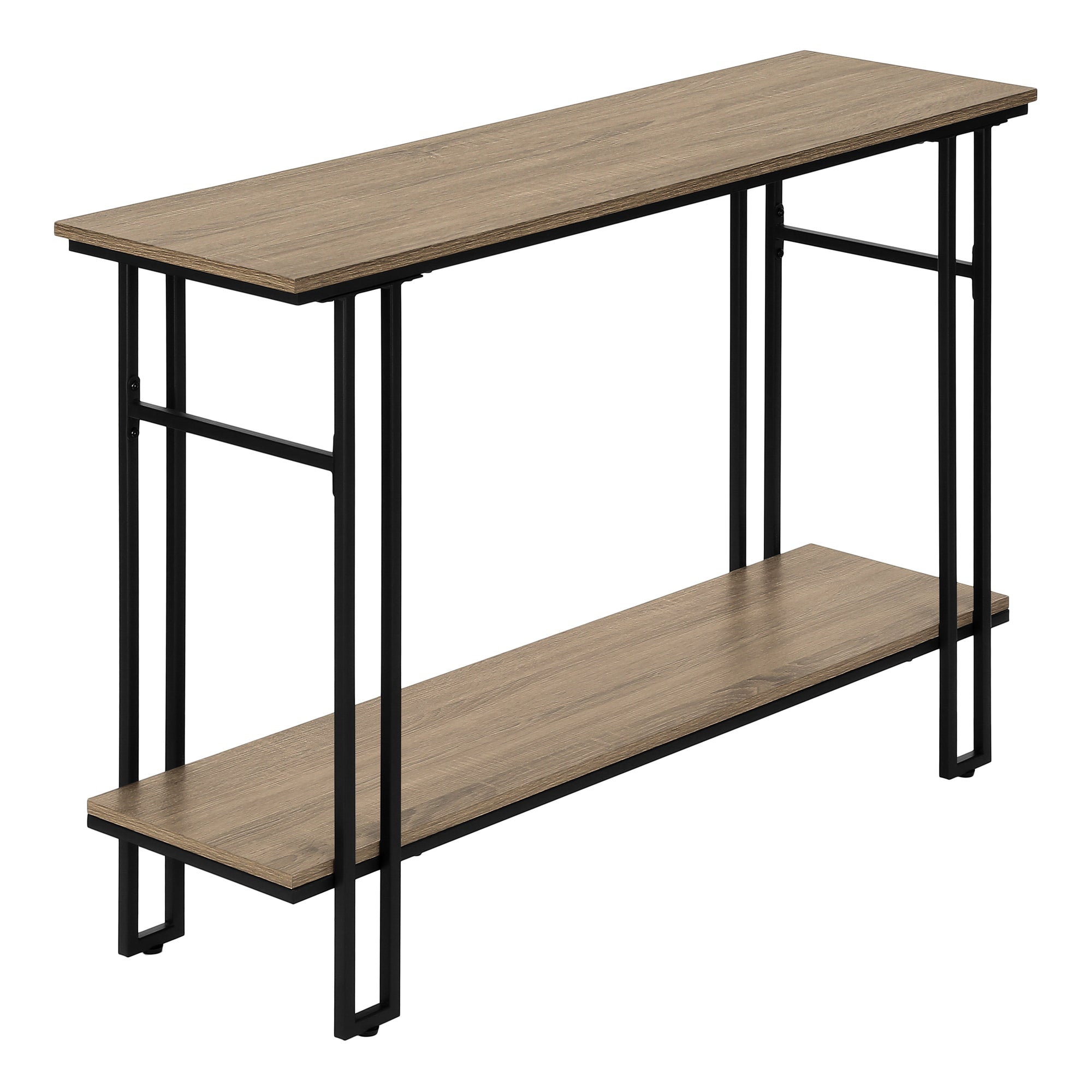 Monarch Specialties I 3577 Table D'appoint, Console, Entrée, Étroit, Sofa, Salon, Chambre À Coucher, Métal, Stratifié, Brun, Noir, Contemporain, Moderne - Simple Boutique