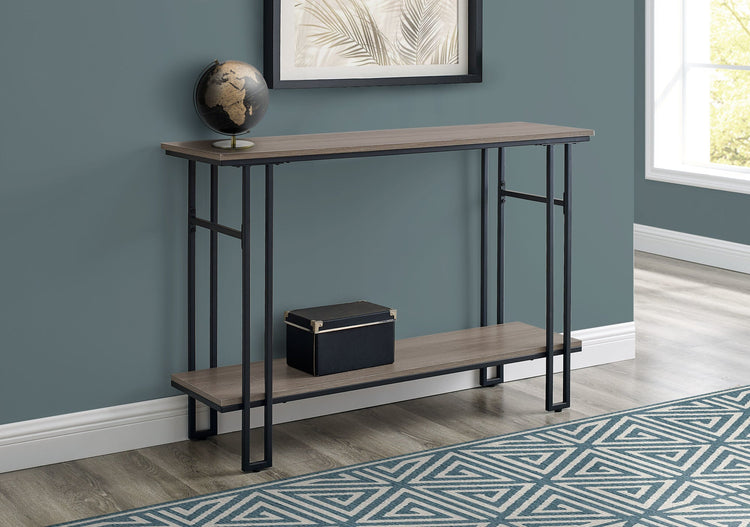 Monarch Specialties I 3577 Table D'appoint, Console, Entrée, Étroit, Sofa, Salon, Chambre À Coucher, Métal, Stratifié, Brun, Noir, Contemporain, Moderne - Simple Boutique