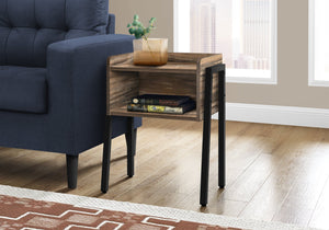 Monarch Specialties I 3583 Table D'appoint, Côté, Bout, Table De Nuit, Lampe, Salon, Chambre À Coucher, Métal, Stratifié, Brun, Noir, Contemporain, Moderne - Simple Boutique