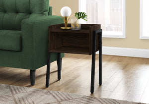 Monarch Specialties I 3593 Table D'appoint, Côté, Bout, Table De Nuit, Lampe, Salon, Chambre À Coucher, Métal, Stratifié, Brun, Noir, Contemporain, Moderne - Simple Boutique