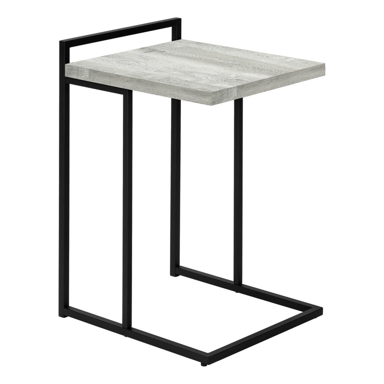 Monarch Specialties I 3631 Table D'appoint, En Forme De C, Bout, Côté, Collation, Salon, Chambre À Coucher, Métal, Stratifié, Gris, Noir, Contemporain, Moderne - Simple Boutique